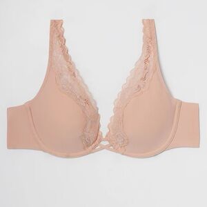 Soma Lace-Trim Plunge Bra - Blush